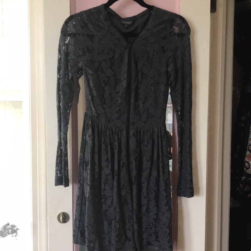Topshop Lace long sleeve dress